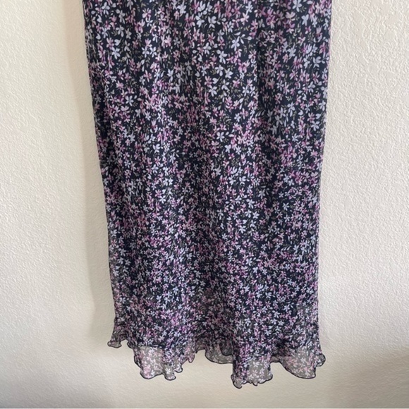 Vintage 90's Meghan Matthews Purple Midi Floral Dress Women's Size 6 - Picture 5 of 8